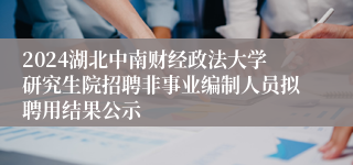 2024湖北中南财经政法大学研究生院招聘非事业编制人员拟聘用结果公示