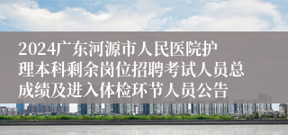 2024广东河源市人民医院护理本科剩余岗位招聘考试人员总成绩及进入体检环节人员公告