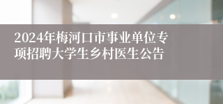 2024年梅河口市事业单位专项招聘大学生乡村医生公告