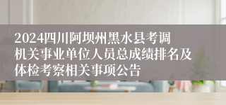 2024四川阿坝州黑水县考调机关事业单位人员总成绩排名及体检考察相关事项公告