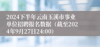 2024下半年云南玉溪市事业单位招聘报名数据（截至2024年9月27日24:00）