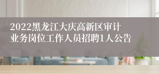 2022黑龙江大庆高新区审计业务岗位工作人员招聘1人公告