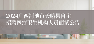 2024广西河池市天峨县自主招聘医疗卫生机构人员面试公告