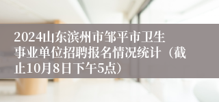 2024山东滨州市邹平市卫生事业单位招聘报名情况统计（截止10月8日下午5点）