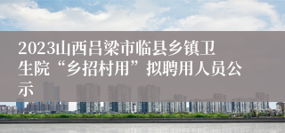 2023山西吕梁市临县乡镇卫生院“乡招村用”拟聘用人员公示