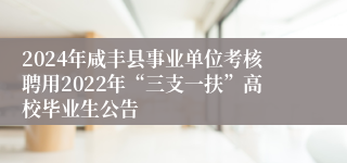 2024年咸丰县事业单位考核聘用2022年“三支一扶”高校毕业生公告