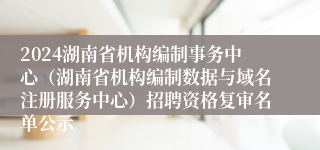 2024湖南省机构编制事务中心(湖南省机构编制数据与域名注册服务中心)招聘资格复审名单公示