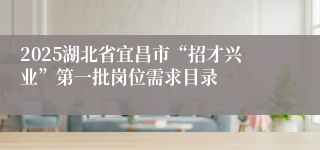 2025湖北省宜昌市“招才兴业”第一批岗位需求目录