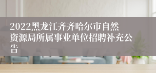 2022黑龙江齐齐哈尔市自然资源局所属事业单位招聘补充公告