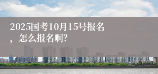 2025国考10月15号报名，怎么报名啊？