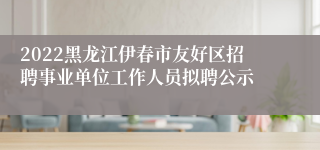 2022黑龙江伊春市友好区招聘事业单位工作人员拟聘公示