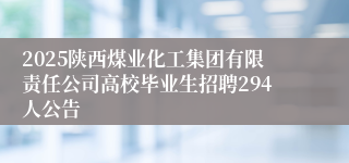 2025陕西煤业化工集团有限责任公司高校毕业生招聘294人公告