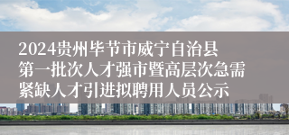 2024贵州毕节市威宁自治县第一批次人才强市暨高层次急需紧缺人才引进拟聘用人员公示