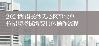 2024湖南长沙天心区事业单位招聘考试缴费具体操作流程