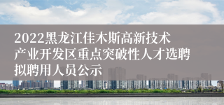 2022黑龙江佳木斯高新技术产业开发区重点突破性人才选聘拟聘用人员公示