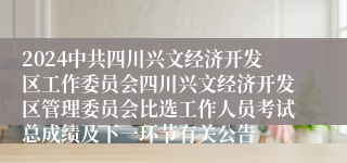 2024中共四川兴文经济开发区工作委员会四川兴文经济开发区管理委员会比选工作人员考试总成绩及下一环节有关公告