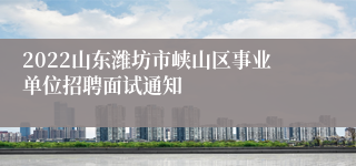 2022山东潍坊市峡山区事业单位招聘面试通知