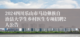 2024四川乐山市马边彝族自治县大学生乡村医生专项招聘2人公告