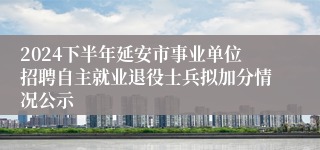 2024下半年延安市事业单位招聘自主就业退役士兵拟加分情况公示