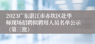 2023广东湛江市赤坎区赴华师现场招聘拟聘用人员名单公示（第三批）