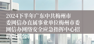 2024下半年广东中共梅州市委网信办直属事业单位梅州市委网信办网络安全应急指挥中心招聘面试公告