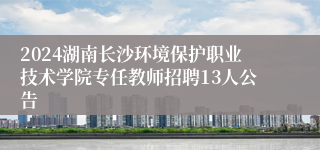 2024湖南长沙环境保护职业技术学院专任教师招聘13人公告