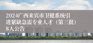 2024广西来宾市卫健系统引进紧缺急需专业人才（第三批）8人公告