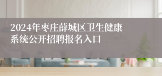 2024年枣庄薛城区卫生健康系统公开招聘报名入口