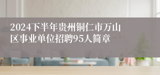 2024下半年贵州铜仁市万山区事业单位招聘95人简章