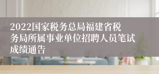 2022国家税务总局福建省税务局所属事业单位招聘人员笔试成绩通告