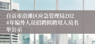 自贡市沿滩区应急管理局2024年编外人员招聘拟聘用人员名单公示