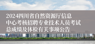 2024四川省自然资源厅信息中心考核招聘专业技术人员考试总成绩及体检有关事项公告