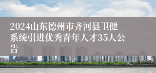 2024山东德州市齐河县卫健系统引进优秀青年人才35人公告