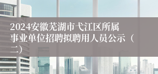 2024安徽芜湖市弋江区所属事业单位招聘拟聘用人员公示（二）