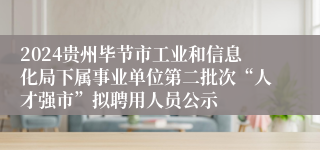 2024贵州毕节市工业和信息化局下属事业单位第二批次“人才强市”拟聘用人员公示