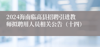 2024海南临高县招聘引进教师拟聘用人员相关公告（十四）