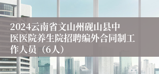 2024云南省文山州砚山县中医医院养生院招聘编外合同制工作人员（6人）