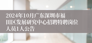 2024年10月广东深圳市福田区发展研究中心招聘特聘岗位人员1人公告