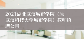 2021湖北武汉城市学院（原武汉科技大学城市学院）教师招聘公告