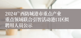 2024广西防城港市重点产业重点领域联合引智活动港口区拟聘用人员公示