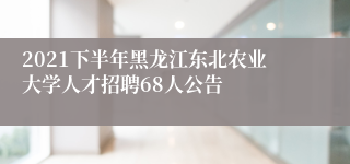 2021下半年黑龙江东北农业大学人才招聘68人公告