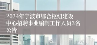 2024年宁波市综合枢纽建设中心招聘事业编制工作人员3名公告