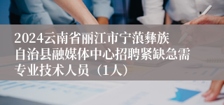 2024云南省丽江市宁蒗彝族自治县融媒体中心招聘紧缺急需专业技术人员（1人）