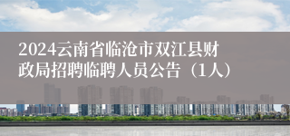 2024云南省临沧市双江县财政局招聘临聘人员公告（1人）