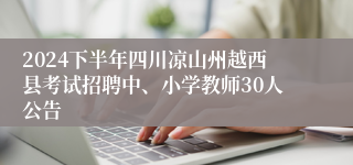 2024下半年四川凉山州越西县考试招聘中、小学教师30人公告