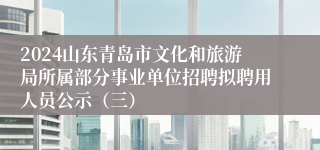 2024山东青岛市文化和旅游局所属部分事业单位招聘拟聘用人员公示（三）