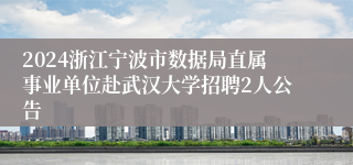 2024浙江宁波市数据局直属事业单位赴武汉大学招聘2人公告