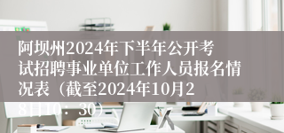 阿坝州2024年下半年公开考试招聘事业单位工作人员报名情况表（截至2024年10月28日10：30）