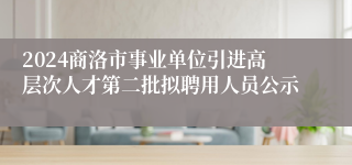 2024商洛市事业单位引进高层次人才第二批拟聘用人员公示