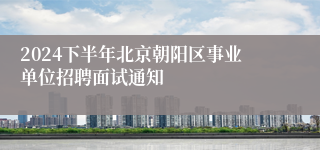 2024下半年北京朝阳区事业单位招聘面试通知